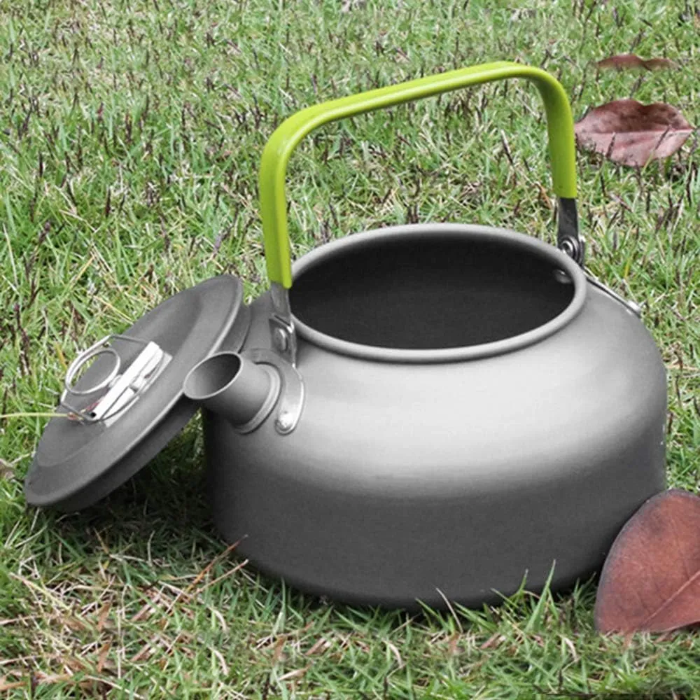 0.8L/1.2L/1.6L Outdoor Camping Kettle Aluminum Tea Kettle Coffee Pot with Carry Bag