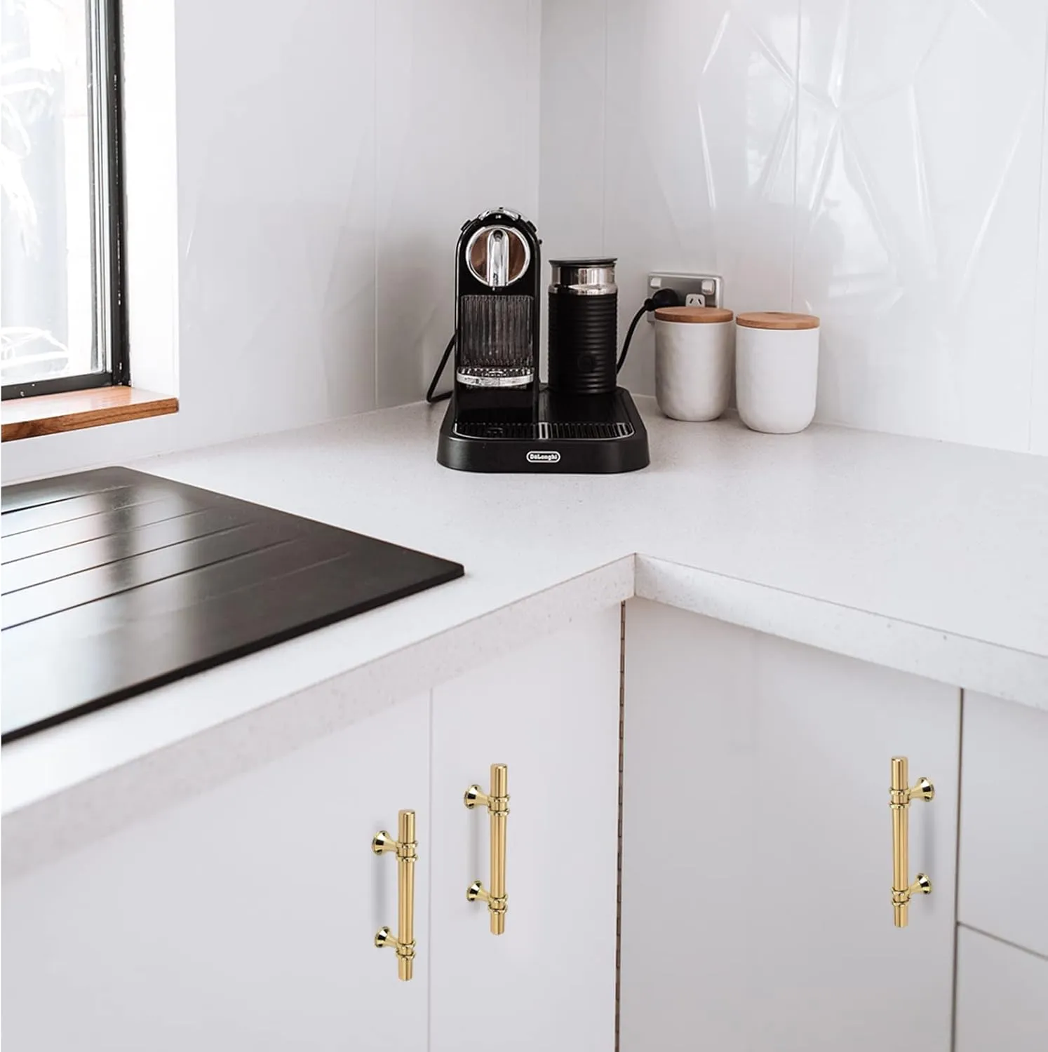10 Pack Kitchen Cabinet Handles Gold Cabinet Pulls 3 Inch Brushed Gold Drawer Pulls for Dresser Bathroom Modern Kitchen Hardware for Closet and Cupboard, Zinc Alloy Base