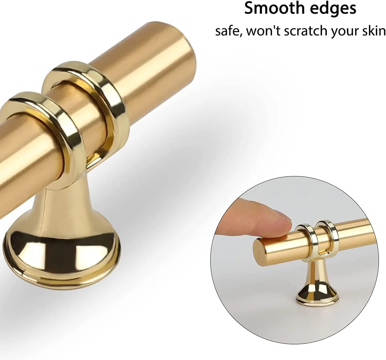 10 Pack Kitchen Cabinet Handles Gold Cabinet Pulls 3 Inch Brushed Gold Drawer Pulls for Dresser Bathroom Modern Kitchen Hardware for Closet and Cupboard, Zinc Alloy Base