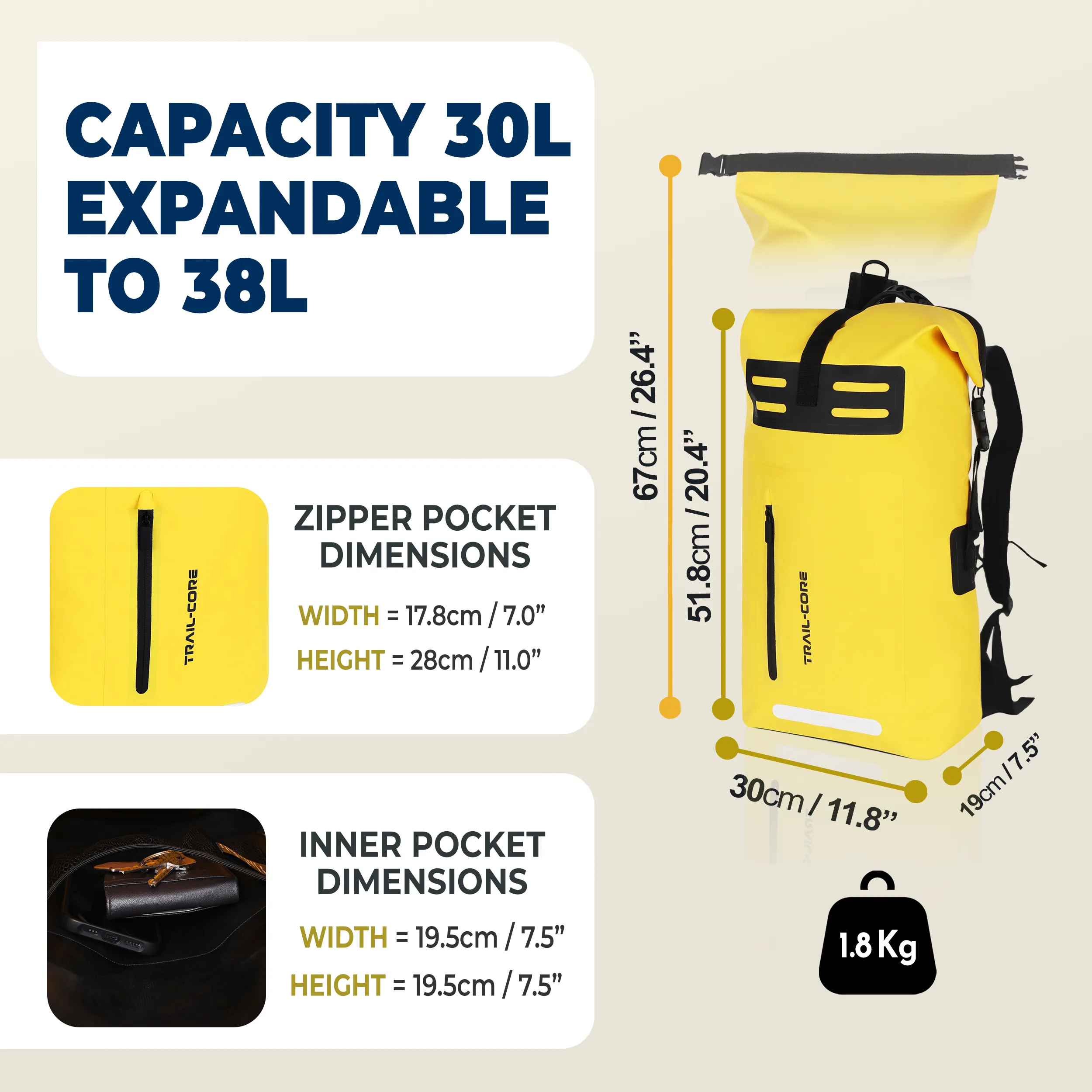 100% Waterproof Dry Bag Backpack