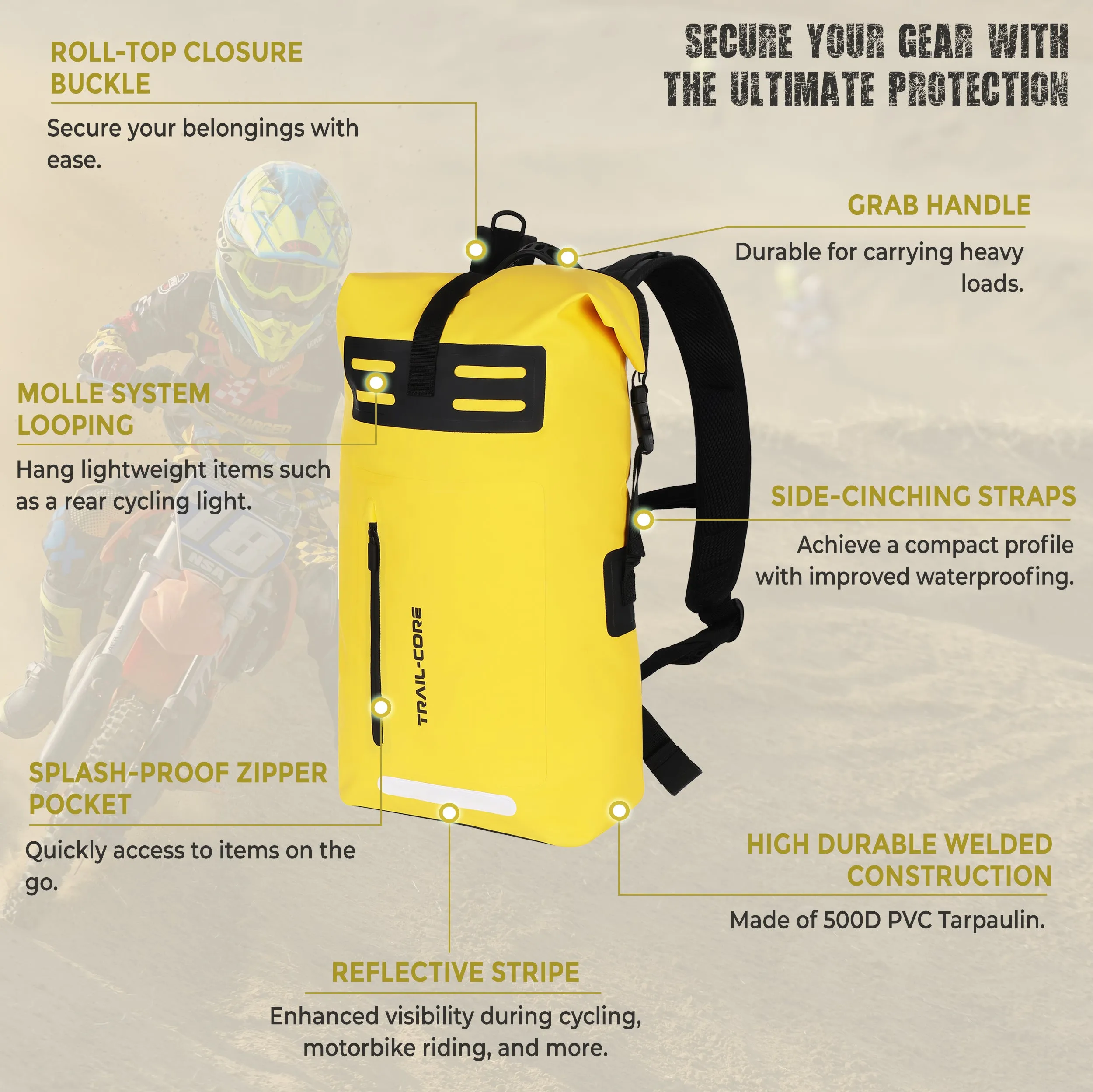 100% Waterproof Dry Bag Backpack