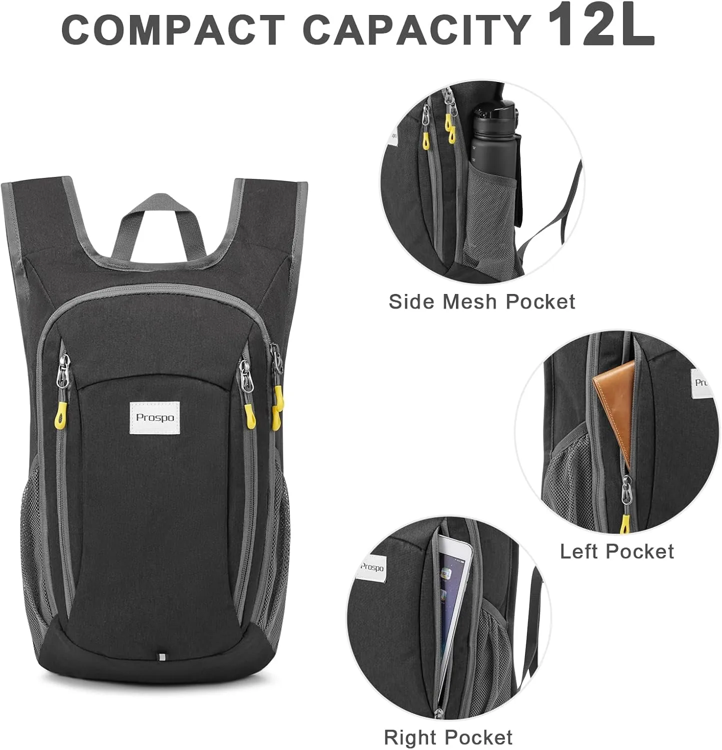 12L Hiking Backpack Small Lightweight Travel Backpack for Women Men Casual Foldable Shoulder Bag