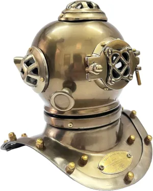 12" Scuba Diving Nautical Helmet | Maritime Ship's Decorative Helmet | Golden Antique |