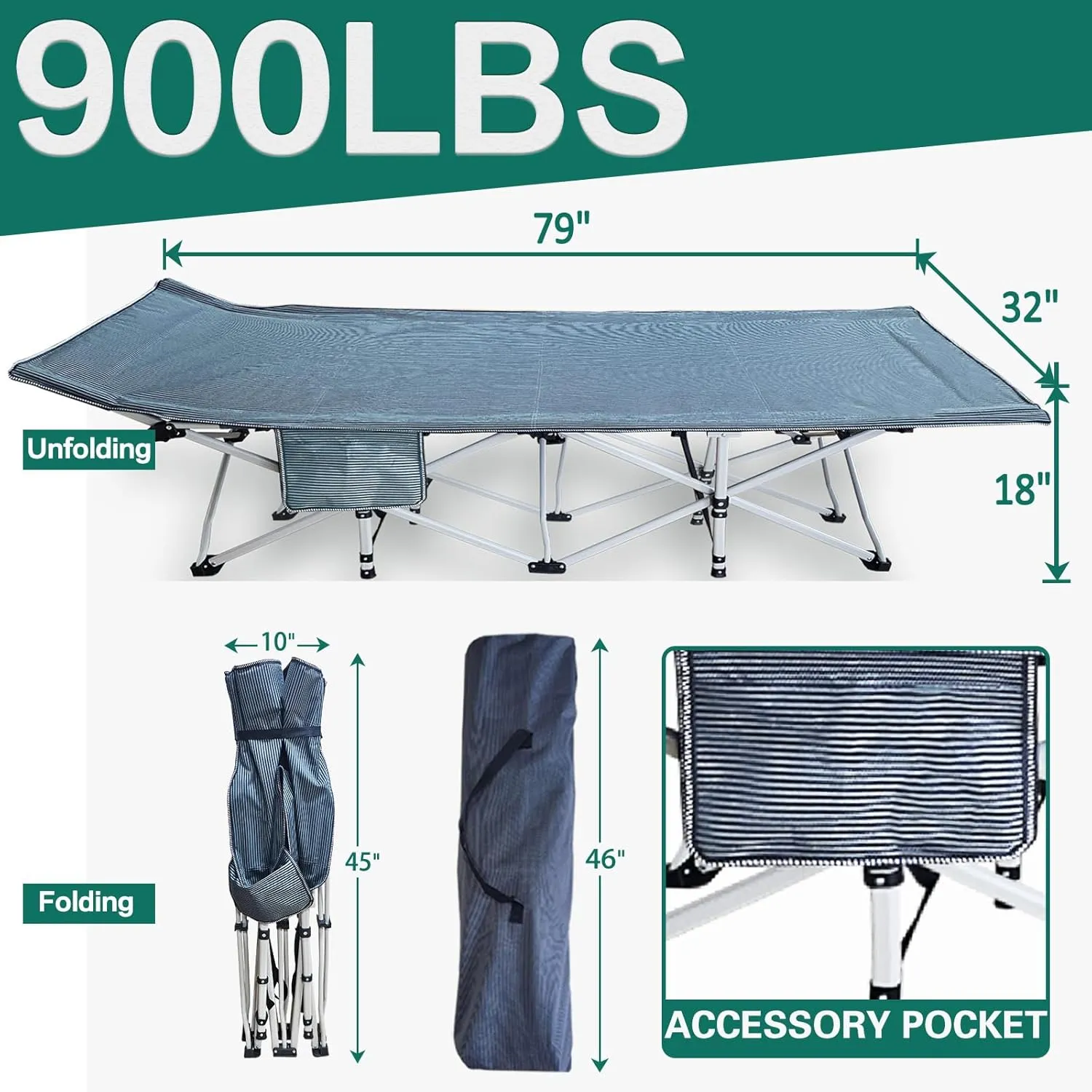2 Pack Extra Wide Camping Cot with Comfortable Mattress Camping Cots for Adults Oversize XXL Cots for Camping Folding Cot Heavy Duty with Carry Bag for Outdoor Indoor Home
