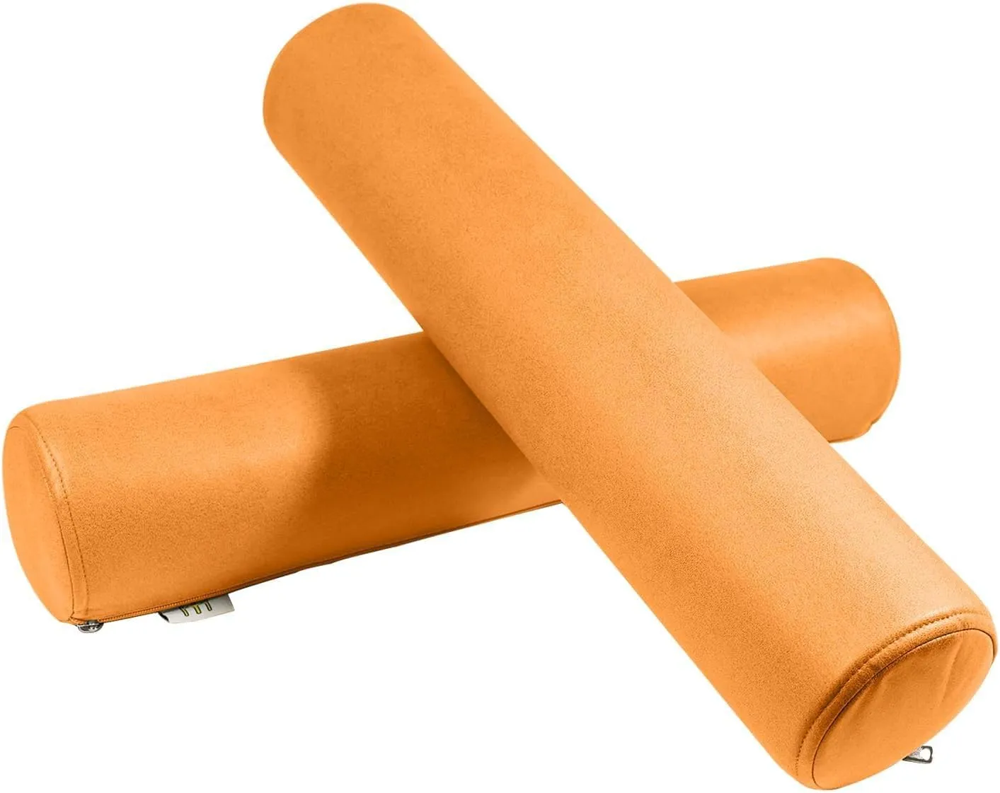 2 Pack Neck Roll Pillow, High-Density Foam Cylinder Bolster Pillow for Neck, Back & Lumbar Support, Ergonomic Round Pillow for Side Sleepers, Sleeping, Removable Washable Cover (4.7''x23.6'' Orange)