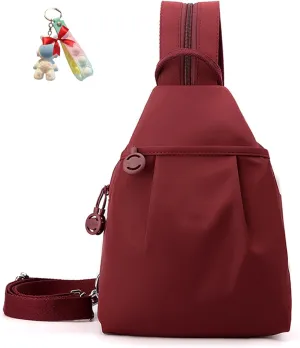 2025 Backpack Chest Bag Double Zipper Large Capacity, Multi-layer Waterproof Oxford Fabric, Adjustable Shoulder Strap (Red)