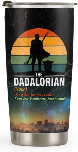 20oz The Dadalorian Tumbler, Grandpa, Father Gifts, Dad Gifts, Coffee Thermos for Men, Stainless Steel Double Wall Vacuum Insulated Coffee Mug, Travel Cup with Lid