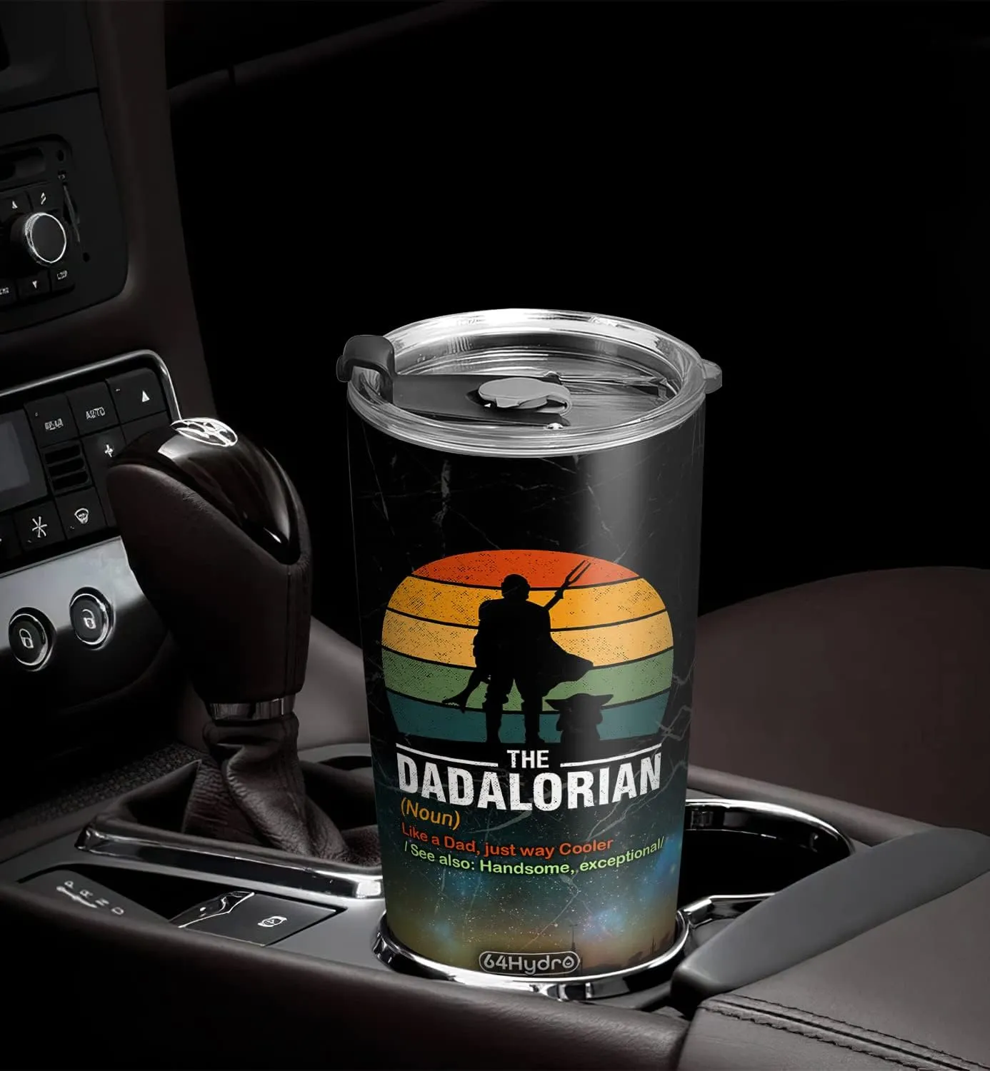 20oz The Dadalorian Tumbler, Grandpa, Father Gifts, Dad Gifts, Coffee Thermos for Men, Stainless Steel Double Wall Vacuum Insulated Coffee Mug, Travel Cup with Lid