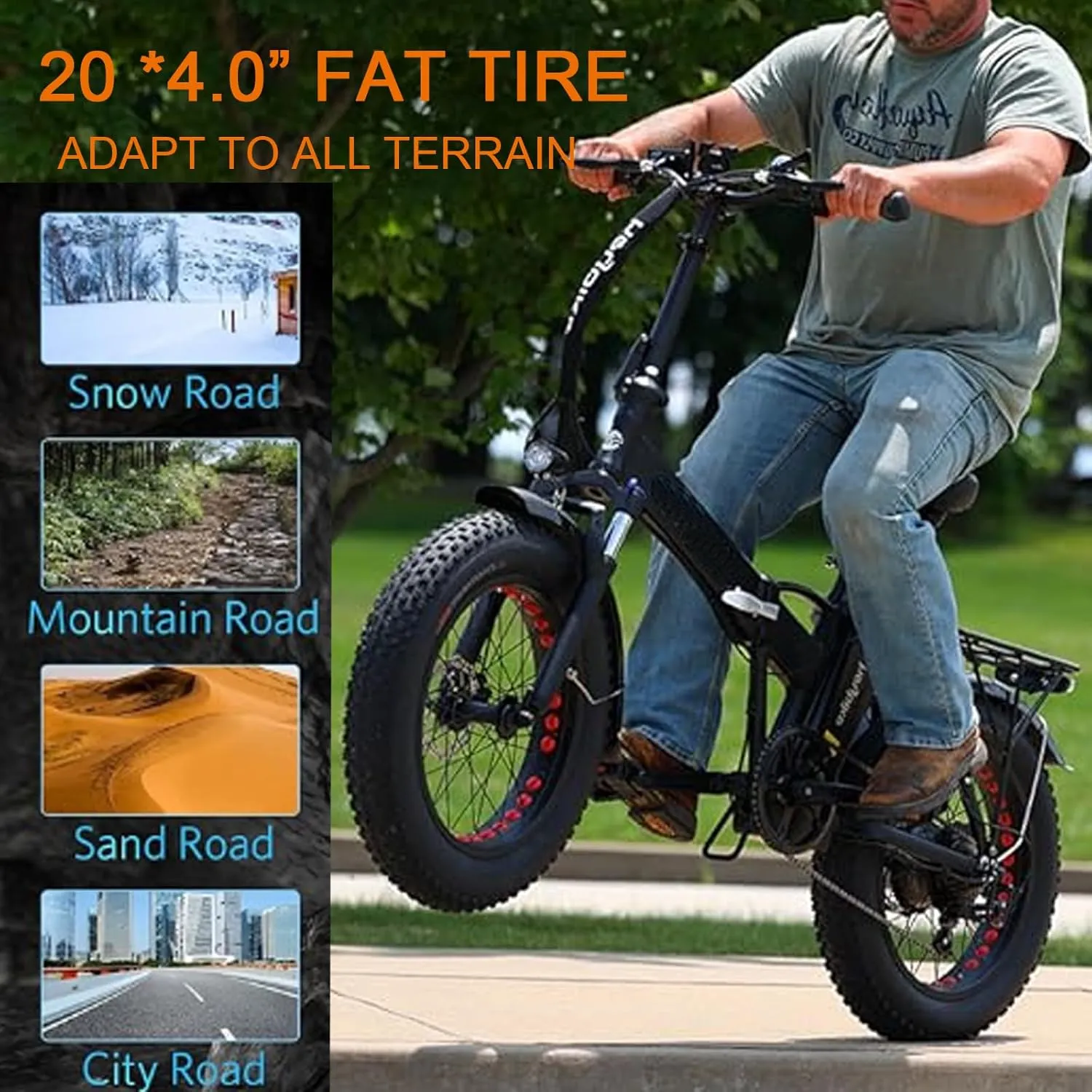20x4 /26x4 Fat Bike Tire Replacement Kit, 20x4.0 /26x4.0 Inch Electric Bicycle Snow Mountain E-Bike Tires, Folding Ebike Fat Tire Tubes and Tire Levers Compatible Wide Mountain Snow Bike Tires