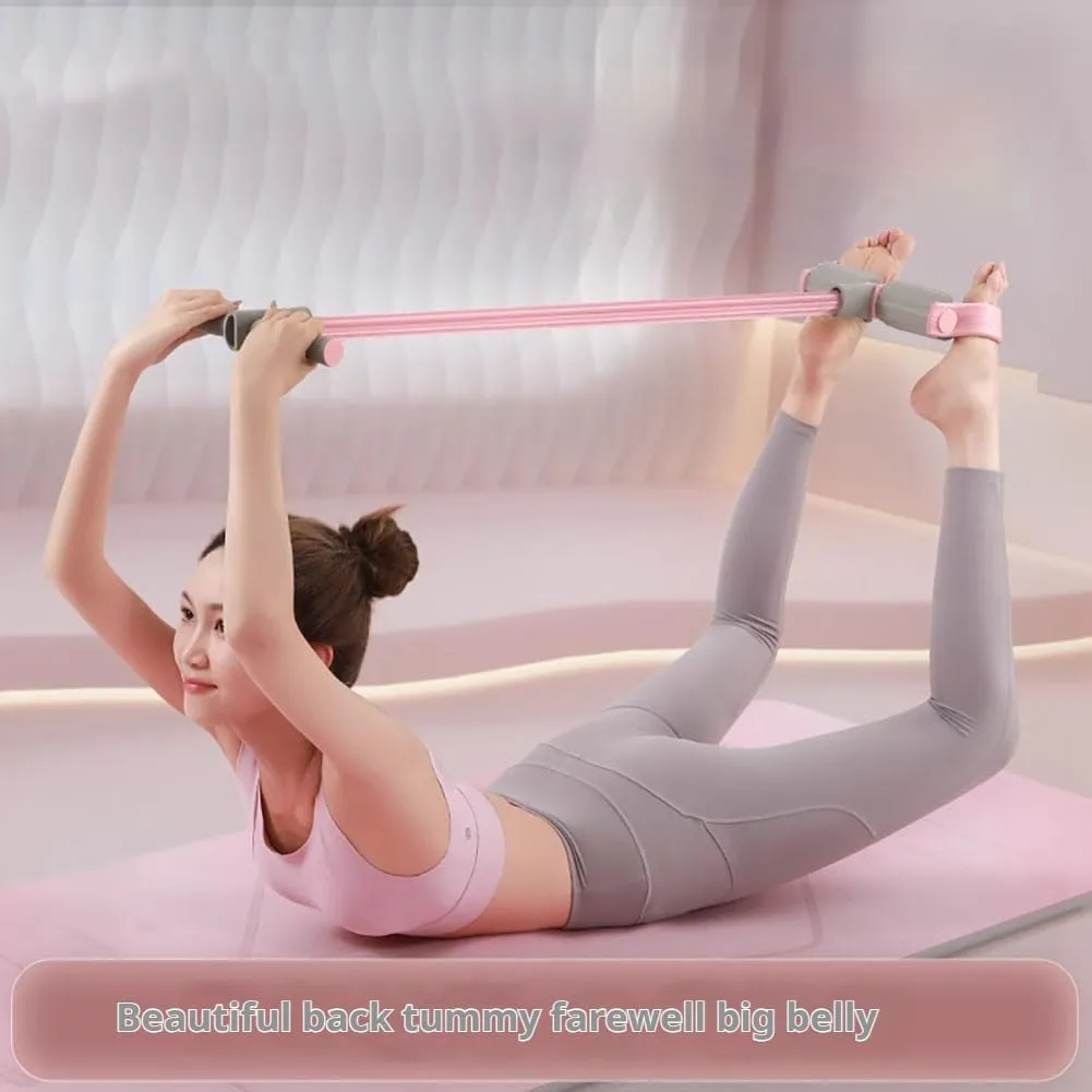 21 Fitness Resistance Bands-4 Tube Pedal Ankle Puller, Fabricateup Multifunction Pedal Resistance Band, Sit Up Exercise Equipment, Yoga Tension Rope for Abdomen, Waist, Arm, Leg Exercise Bands