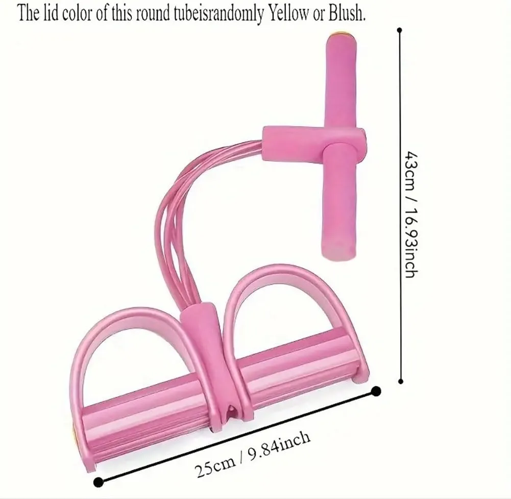 21 Fitness Resistance Bands-4 Tube Pedal Ankle Puller, Fabricateup Multifunction Pedal Resistance Band, Sit Up Exercise Equipment, Yoga Tension Rope for Abdomen, Waist, Arm, Leg Exercise Bands