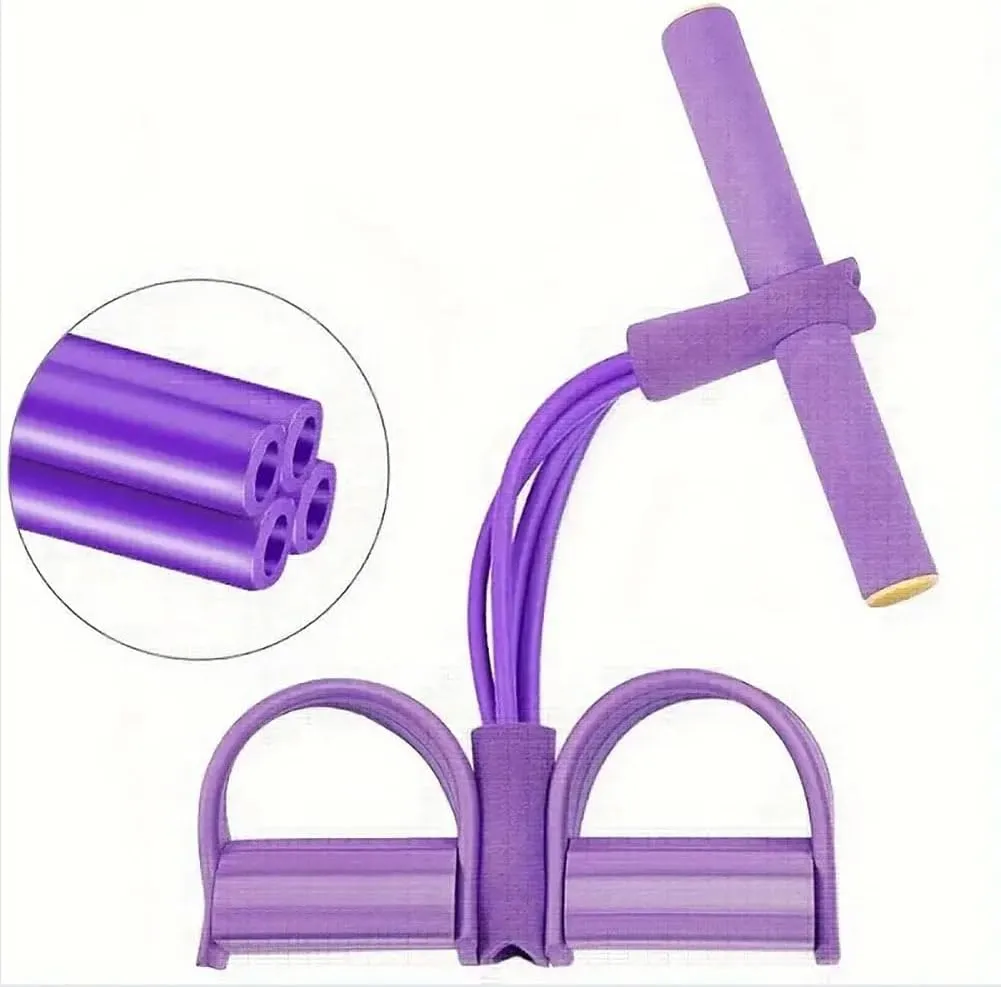 21 Fitness Resistance Bands-4 Tube Pedal Ankle Puller, Fabricateup Multifunction Pedal Resistance Band, Sit Up Exercise Equipment, Yoga Tension Rope for Abdomen, Waist, Arm, Leg Exercise Bands