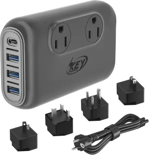220V to 110V Converter, Key Power 230-Watt Step Down Voltage Converter & Power Converter, International Travel Power Adapter with USB C Port 18W - [Use for USA Appliance in Europe, UK, and More]