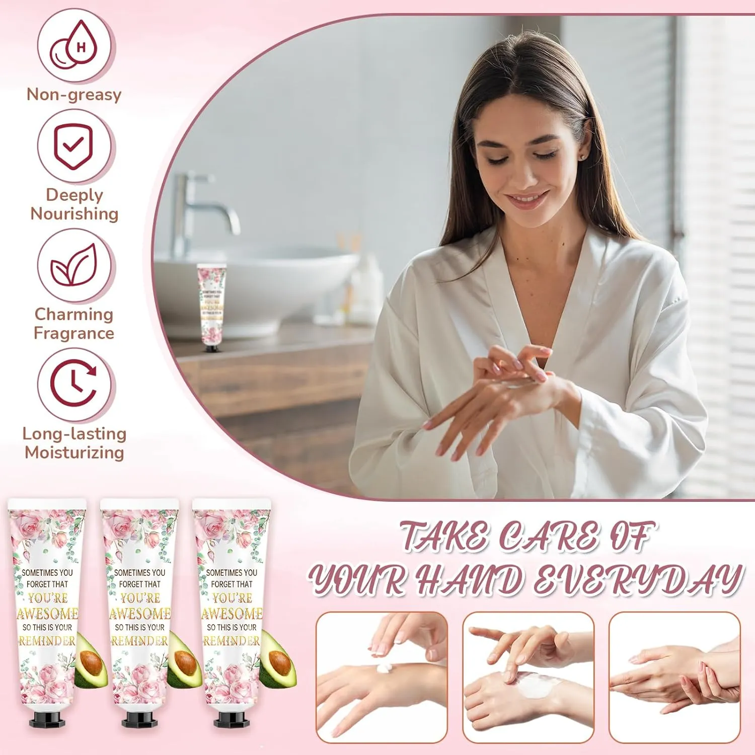 24 Sets Baby Shower Hand Cream Bulk Shower Inspirational Favors Bridal Thank You Appreciation Hand Cream for Guests Travel Size Lotion with Organza Bags