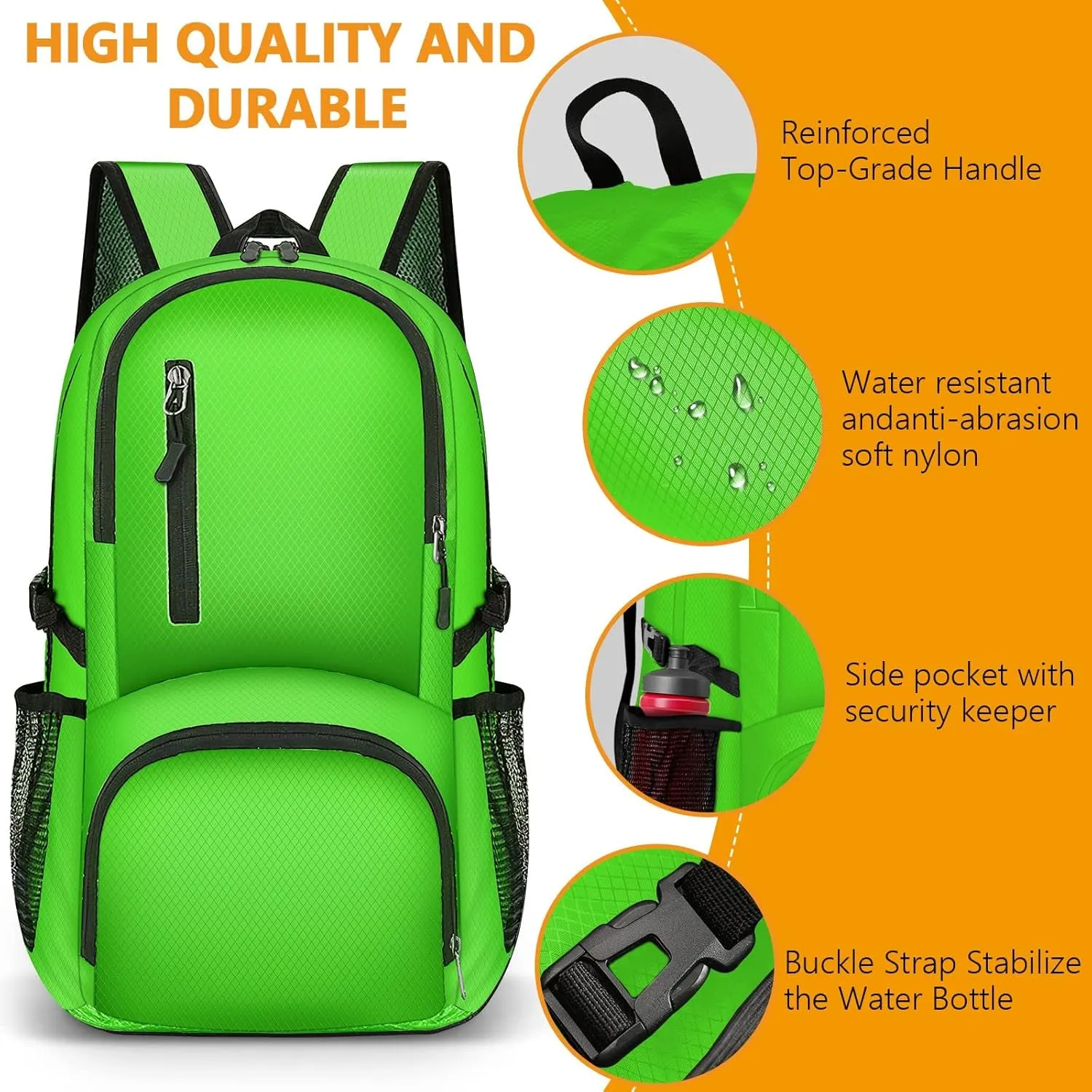 26L Hiking Backpack, Foldable Sports Daypack Camping Gear Travel Must Haves Outdoor for Women Men