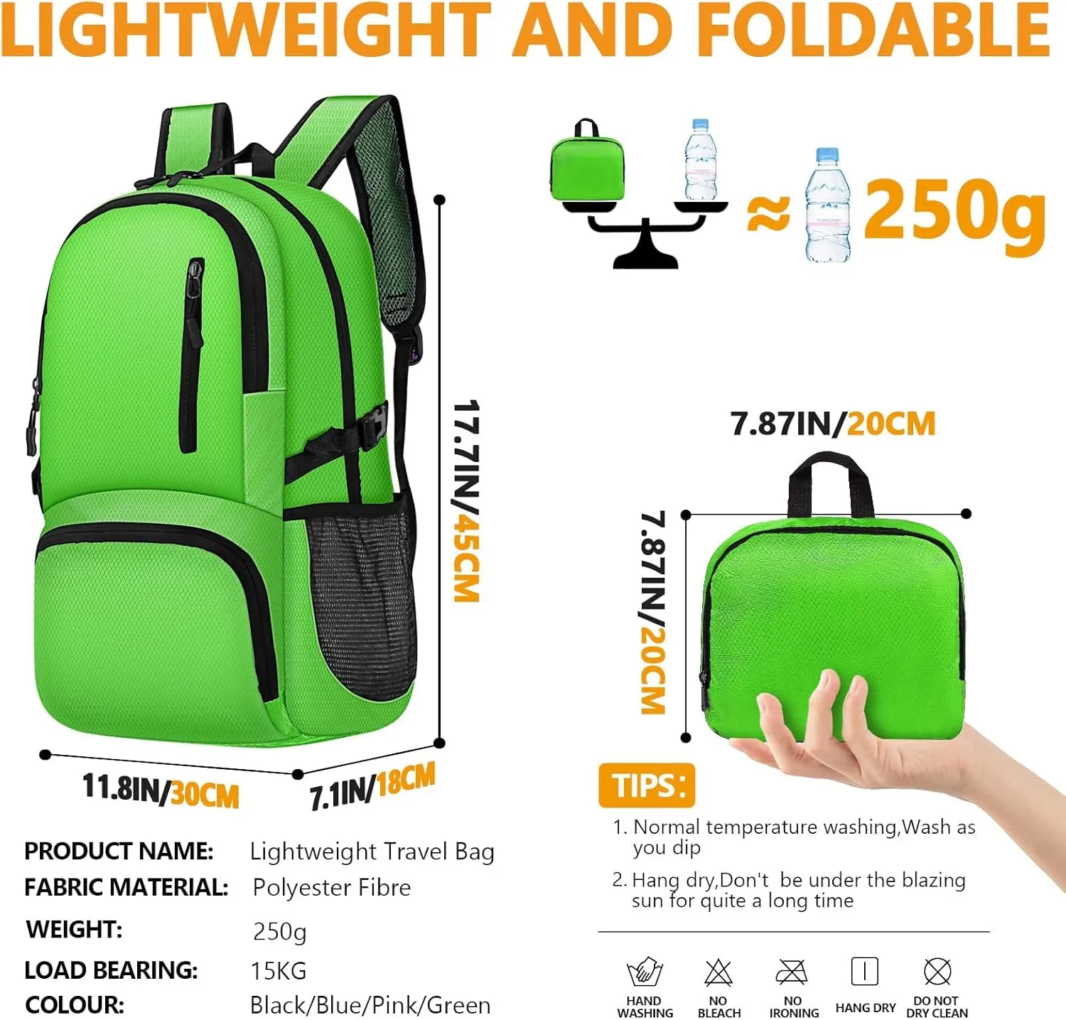 26L Hiking Backpack, Foldable Sports Daypack Camping Gear Travel Must Haves Outdoor for Women Men
