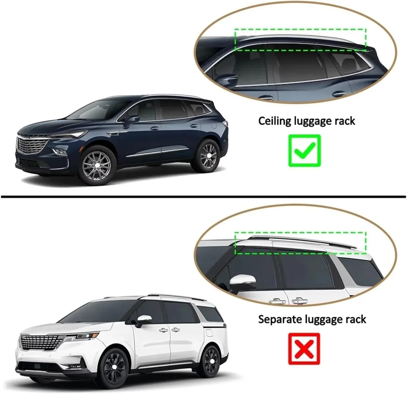2PCS Cross Bar Compatible for Chevrole Tahoe 2021-2024 Roof Rail Rack Lockable Cargo Carrier Crossbars Kayak Bar Baggage(Black with Silver)