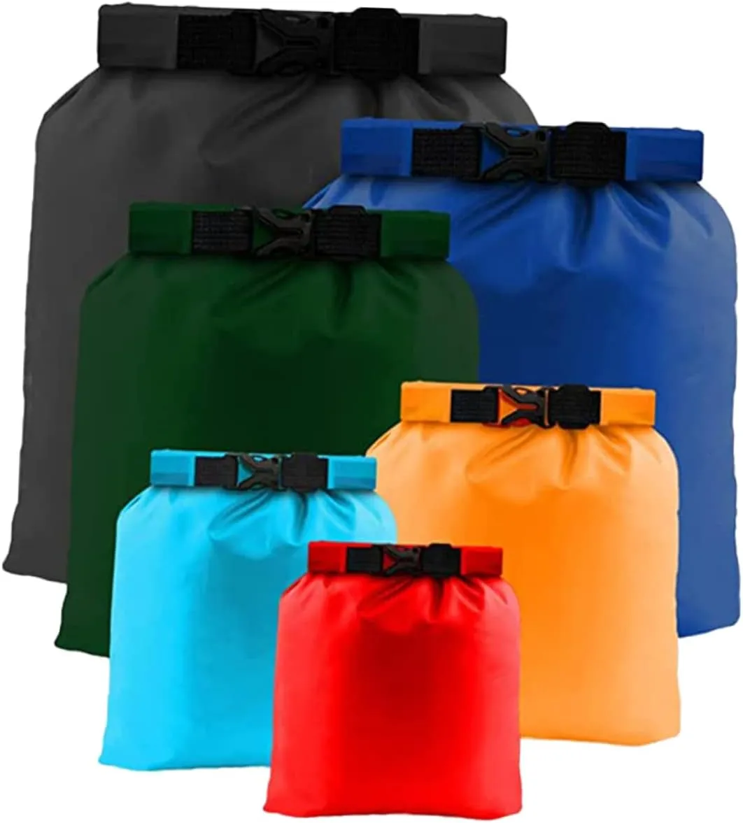 2sets Multipurpose Floating Dry Bag Backpack for Travel Kayaking Camping 6pcs*2