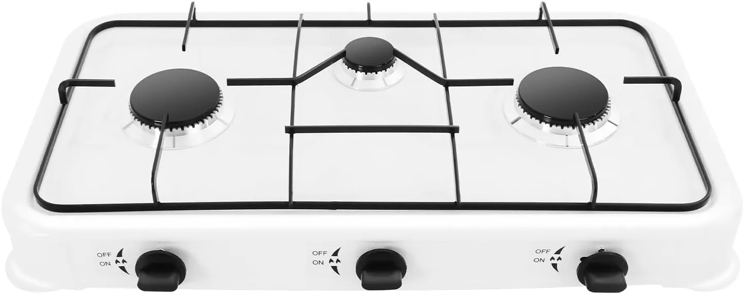 3 Burner Portable Propane Gas Cooktop,23.23 * 12.6In Gas Stove with Hose &windshield,Auto Ignition Lpg Stove for in Hotels,Outdoors,Restaurants