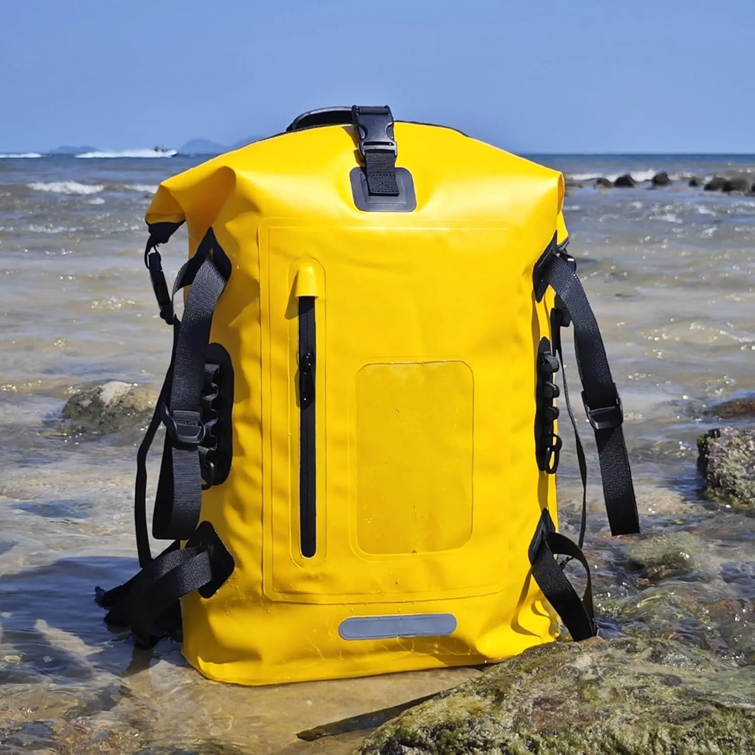 30L Waterproof Backpack Heavy Duty Water Sports Dry Bag Roll Top Waterproof Bag for Kayaking Hiking Swimming Boating Beach,Gray