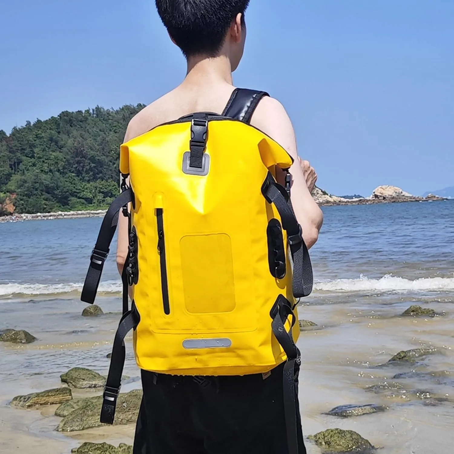30L Waterproof Backpack Heavy Duty Water Sports Dry Bag Roll Top Waterproof Bag for Kayaking Hiking Swimming Boating Beach,Gray