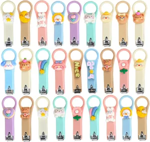 30Pcs Nail Clippers Bulk,Nail Cutter Set Stainless Steel Nail Clipper Set Fingernails and Toenail Clipper Cutter for Women Men Cartoon Personal Pedicure Kit,Random Color