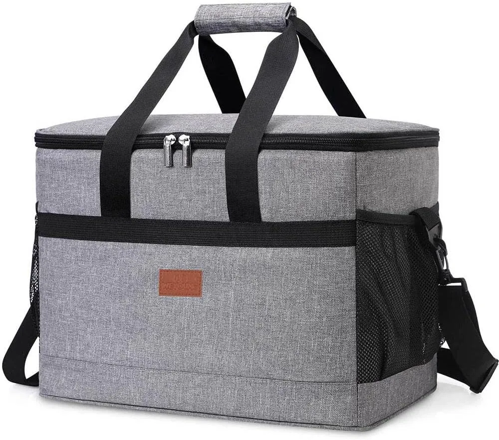32L Soft Cooler Bag with Hard Liner Large Insulated Picnic Lunch Bag Box Cooling Bag for Camping BBQ Family Outdoor Activities