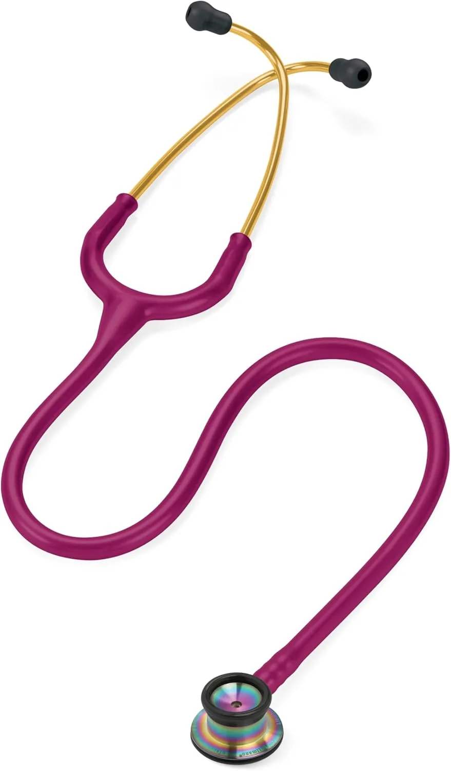3M Littmann Classic II Infant Stethoscope, 2157, Stainless Steel Rainbow-Finish Chestpiece, 28" Raspberry Tube, Brass Stem, and Headset