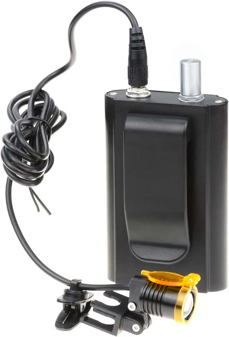 3W Portable Plastic Blet Clip Headlight,Headlamp for Binocular Loupe with Premium Bag (Black), RA-004WGS
