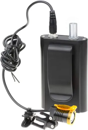 3W Portable Plastic Blet Clip Headlight,Headlamp for Binocular Loupe with Premium Bag (Black), RA-004WGS