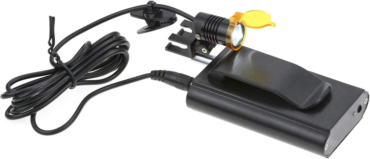3W Portable Plastic Blet Clip Headlight,Headlamp for Binocular Loupe with Premium Bag (Black), RA-004WGS