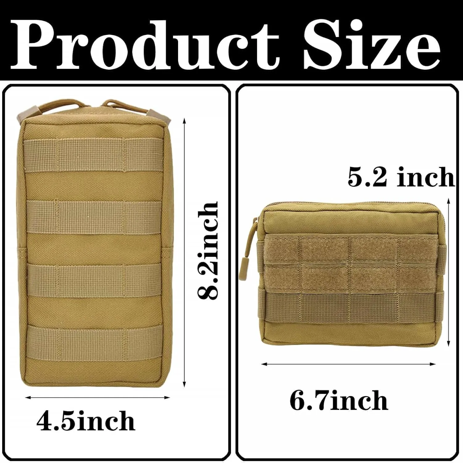 4 Pack Tactical Molle Pouches,Molle Backpack Attachments,Small Tactical Pouch for Backpack