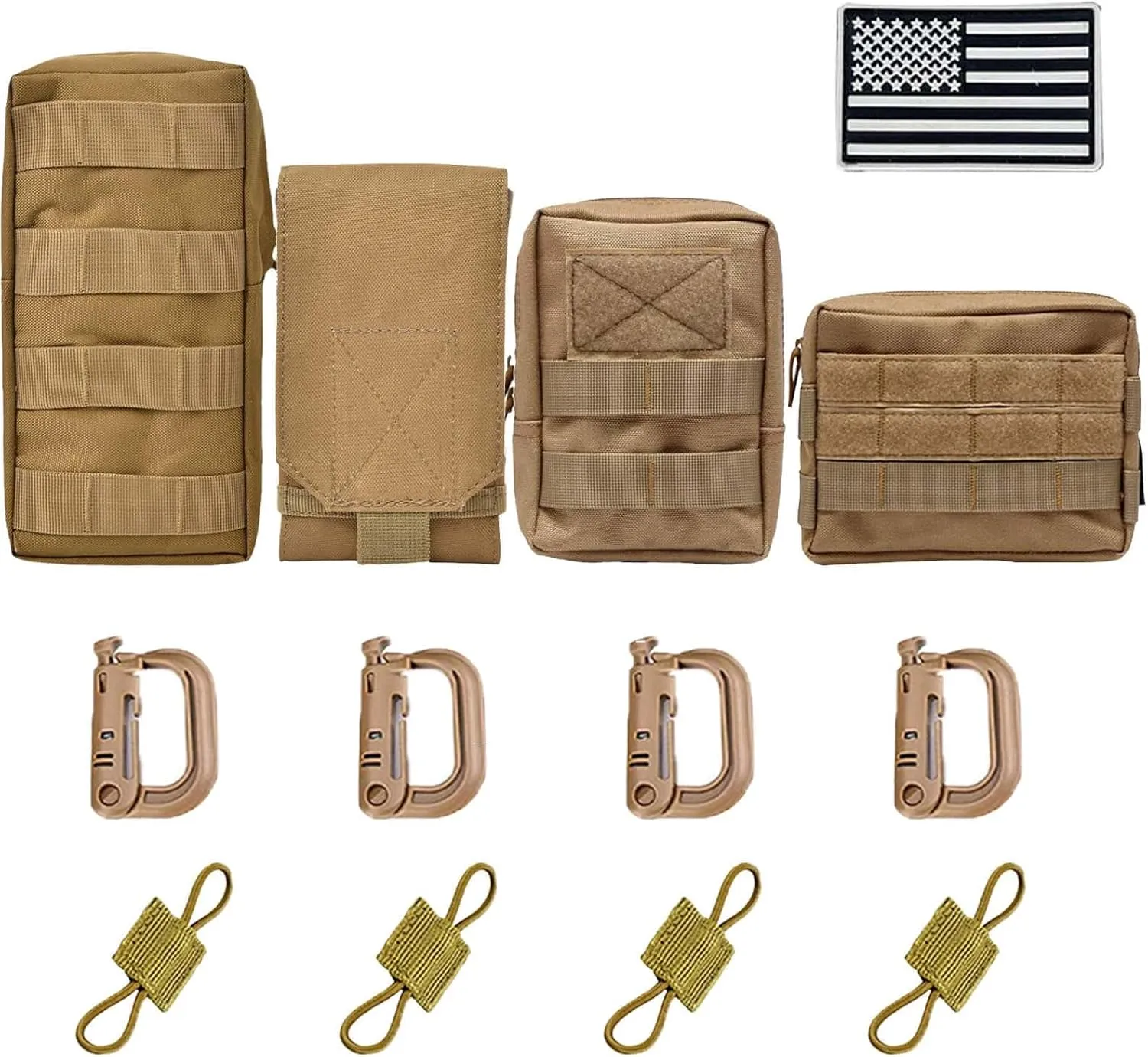 4 Pack Tactical Molle Pouches,Molle Backpack Attachments,Small Tactical Pouch for Backpack