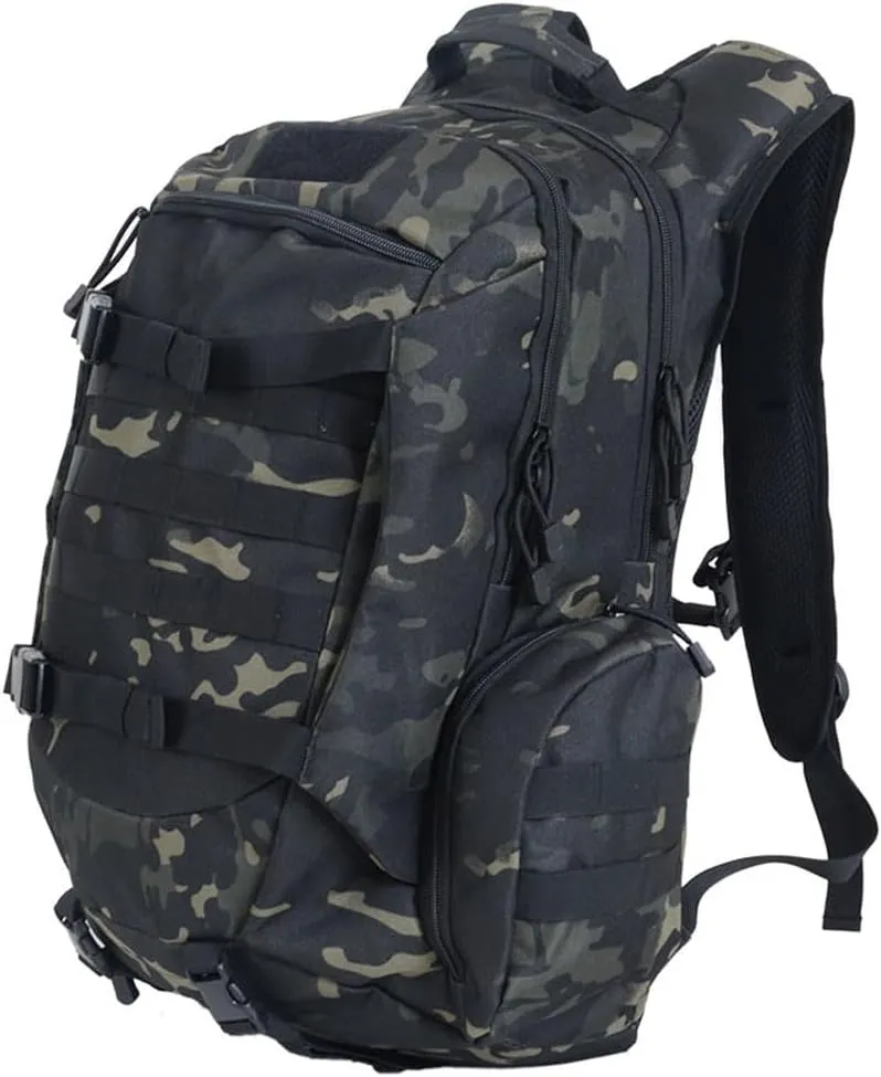 45L Waterproof Fishing Hunting Backpack Outdoor Military Rucksacks Tactical Sports Camping Hiking Trekking Bags (Camo black)