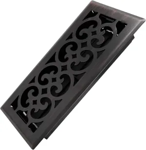 4x10 Inches Heavy Duty Walkable Floor Register Easy Adjust Air Supply Lever Floor Vents - Charlotte Design - Vent Cover for Home Floor - Oil Rubbed Bronze