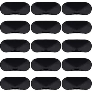 50 Pieces Eye Cover Sleep Mask Blindfold Eye Mask Blindfold Sleeping Masks for Games Party Travel with Nose Pad and Adjustable Strap (Black)