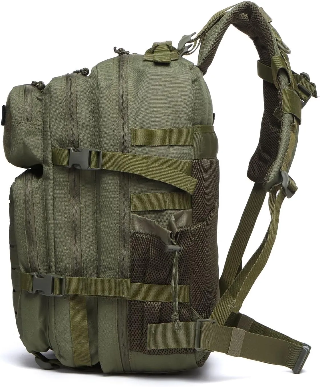 50L Tactical Military Backpack Waterproof Sturdy Bag for Hiking Camping Fishing Gym Backpack with Bottle Holder (Green)