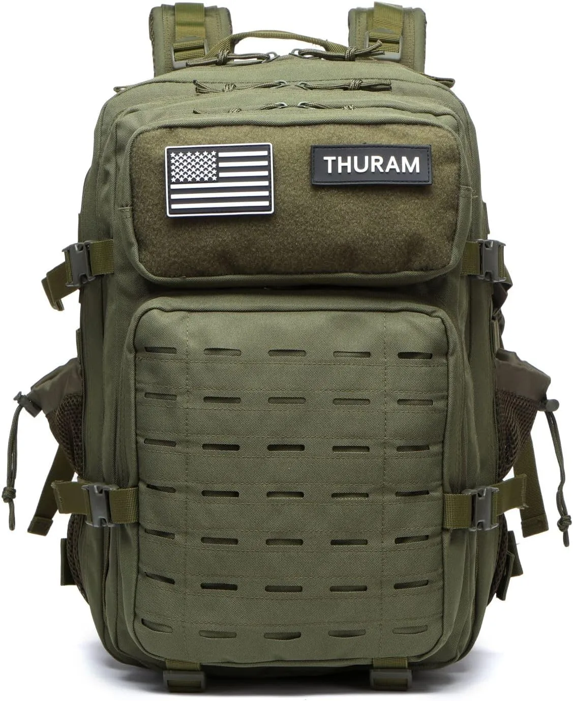 50L Tactical Military Backpack Waterproof Sturdy Bag for Hiking Camping Fishing Gym Backpack with Bottle Holder (Green)