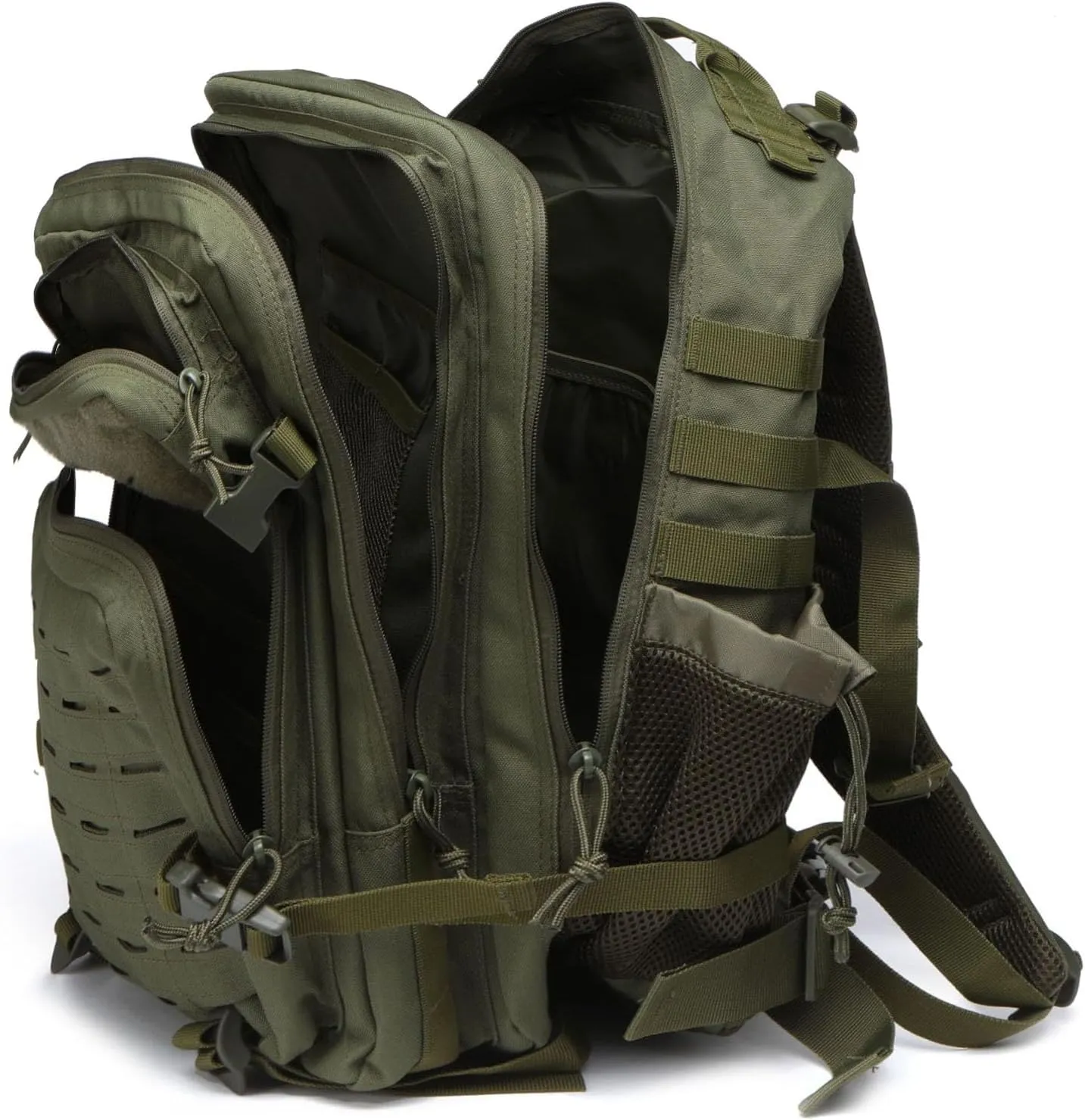 50L Tactical Military Backpack Waterproof Sturdy Bag for Hiking Camping Fishing Gym Backpack with Bottle Holder (Green)