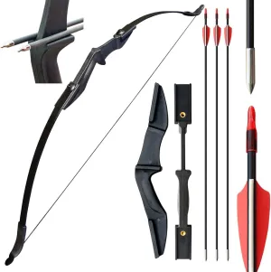 53" Bow and Arrow Set for Adults, Archery Takedown Recurve Bow Long Bow Hunting Set for Adult/Youth/Teens Beginners, Left & Right Handed Draw Weight 30 40 lbs
