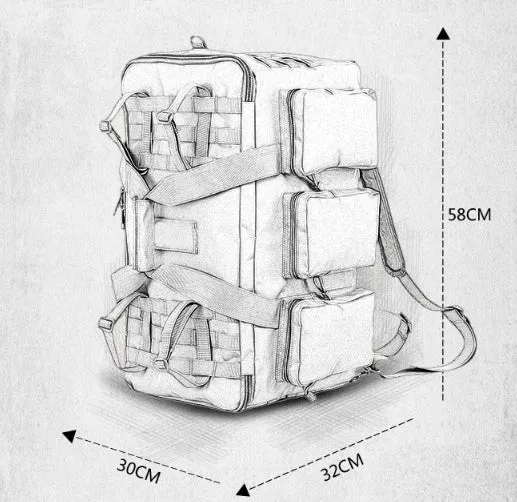 55L Outdoor Tactical Camping Backpack