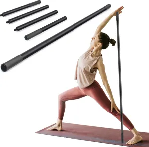 5ft Adjustable Yoga Stick - Durable Steel Stretching Stick for Mobility,Versatile Exercise Tool with 4 Steel Rods & Foam Grip Handles for All Fitness Levels,Rehabilitation,and Posture Improvement