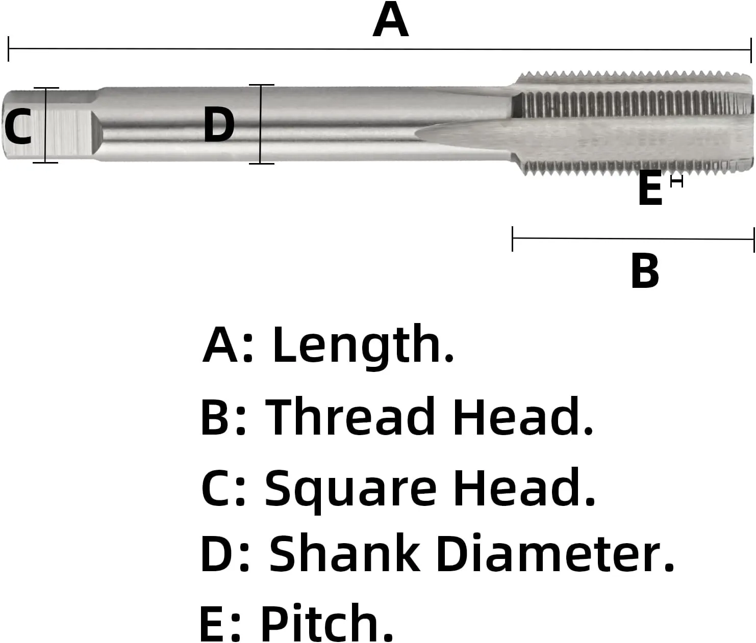 5PCS No 10-24 UNC HSS Machine Tap, 10 x 24 UNC Right Hand Thread Tap