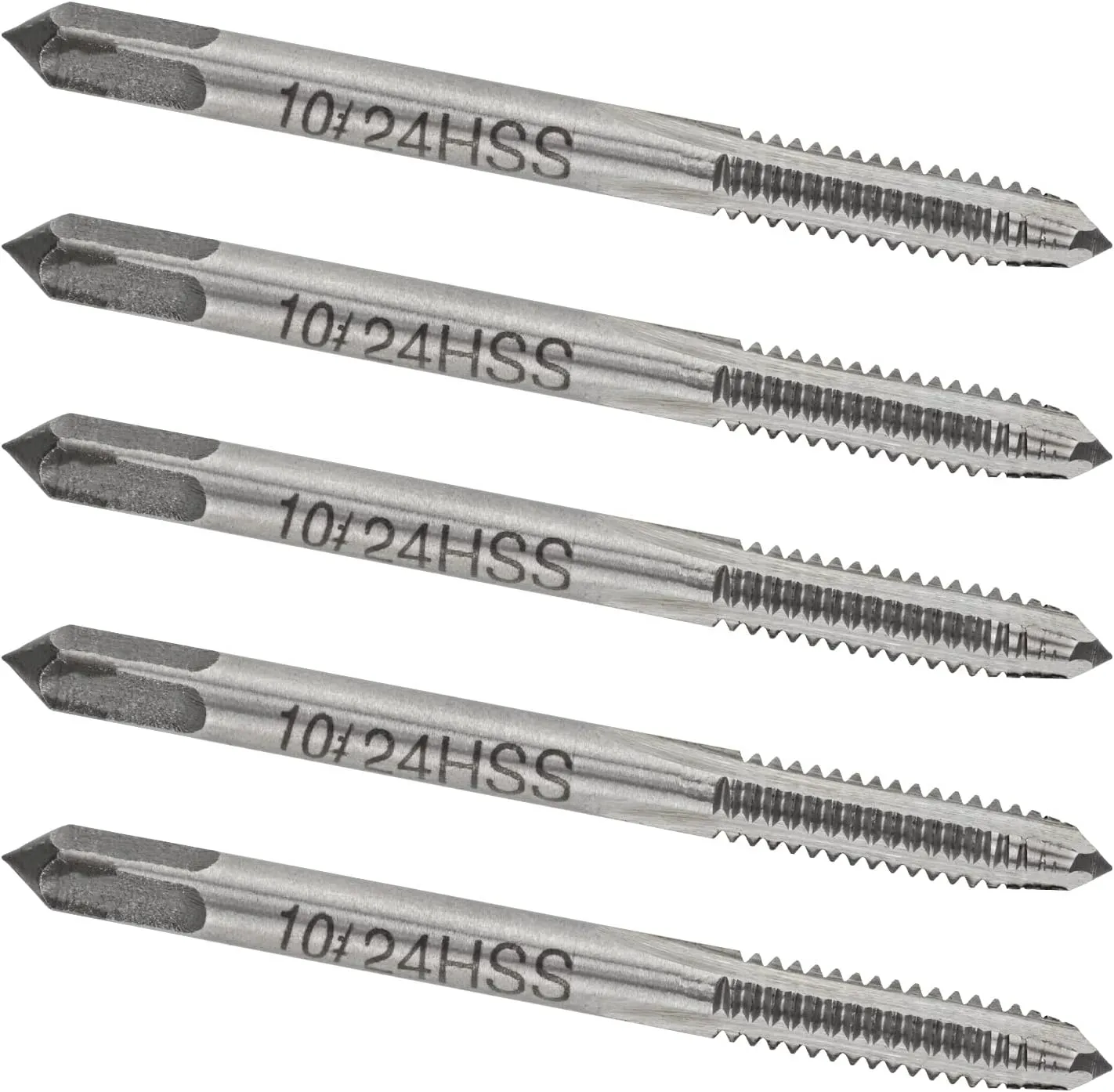 5PCS No 10-24 UNC HSS Machine Tap, 10 x 24 UNC Right Hand Thread Tap