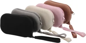 5pcs Portable Silicone Makeup Bag Zipper Closure Pouches for Travel Everyday Use and Cosmetic Storage Compact Easy to Clean and Stylish Milky Grey