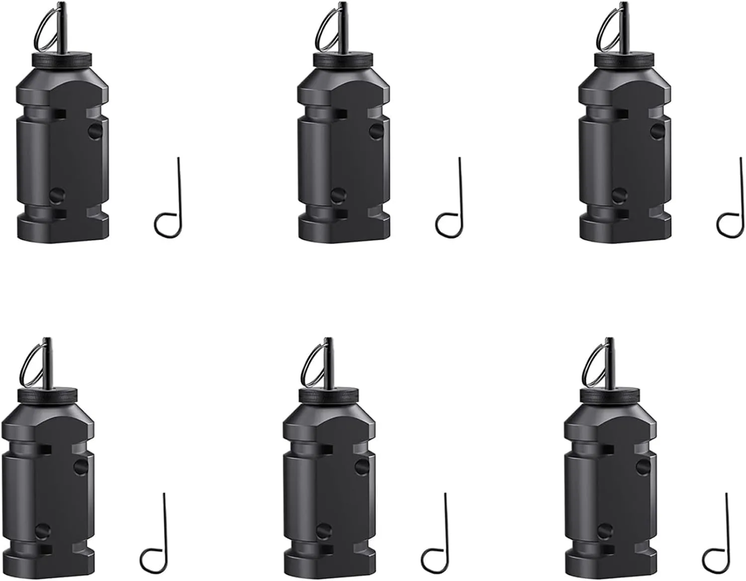 6-Pack Perimeter Trip Alarm, Trip Wire Alarm Device, Camping 12 Gauge Bear Deterrent, Black(6PCS)