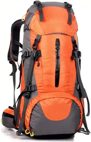 60L Camping Hiking Backpack Waterproof Lightweight Backpack Packable Bag Casual Outdoor Sport Travel Daypacks(Orange)