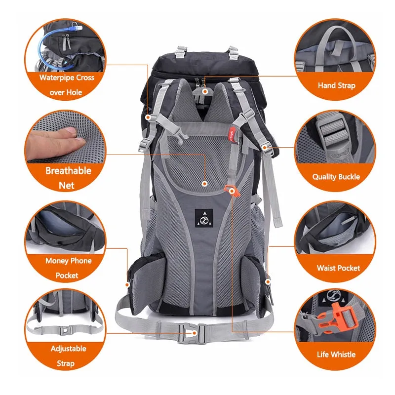 60L Outdoor Hiking Waterproof Rucksack