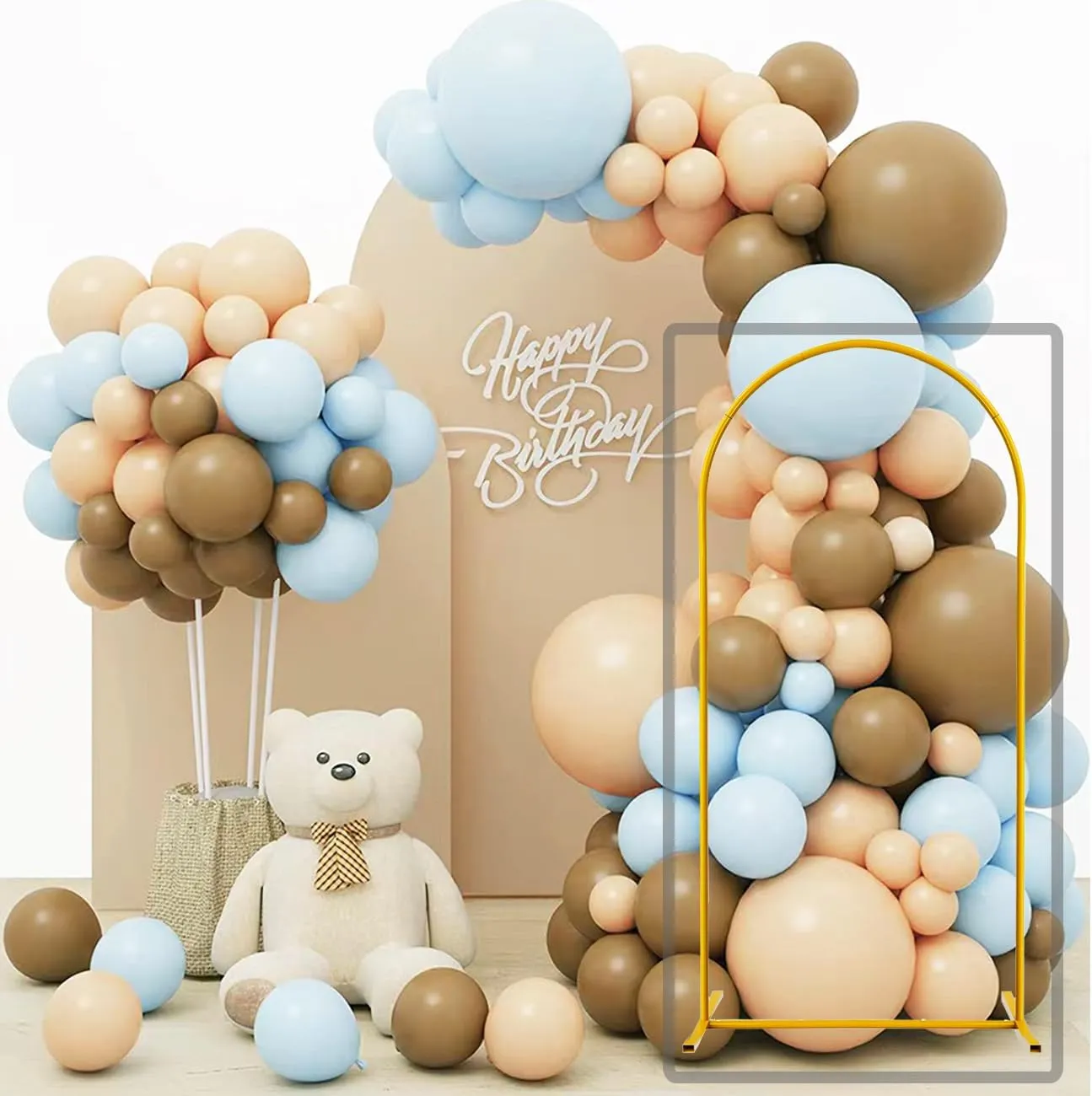 6FT Arch Backdrop Stand Gold Metal Arch Stand Fitting Wedding Balloon Arch Frame Chiara Backdrop Stand for Baby Shower Bridal Shower Birthday Party Gender Reveal Backdrop Decoration