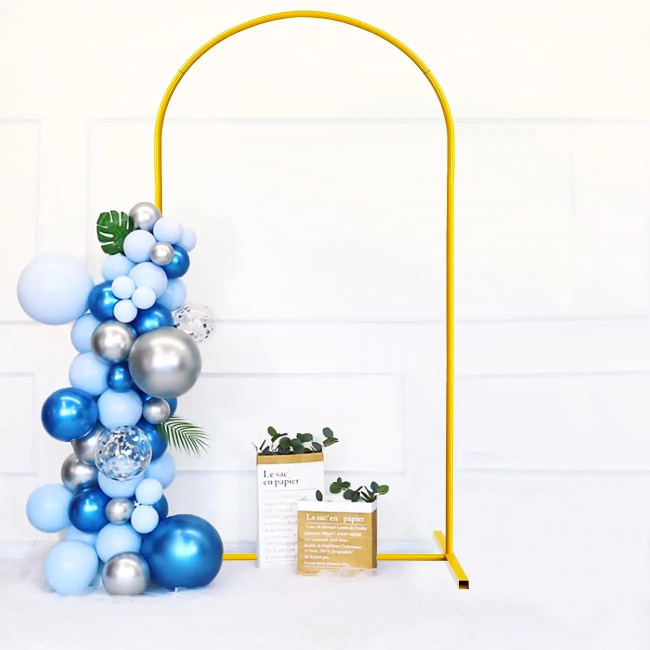 6FT Arch Backdrop Stand Gold Metal Arch Stand Fitting Wedding Balloon Arch Frame Chiara Backdrop Stand for Baby Shower Bridal Shower Birthday Party Gender Reveal Backdrop Decoration